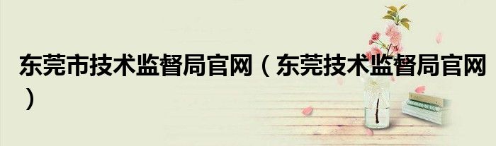 东莞市技术监督局官网（东莞技术监督局官网）