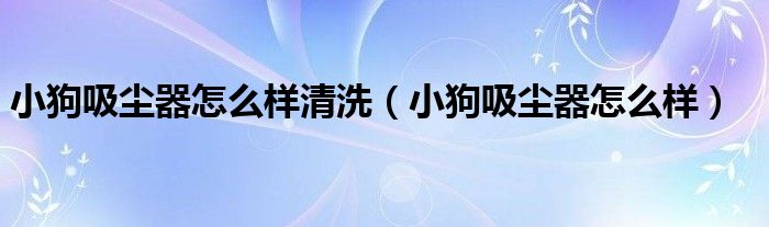 小狗吸尘器怎么样清洗（小狗吸尘器怎么样）