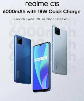 Realme C15是该公司的搭载首款6000mAh电池手机 定于7月28日发布