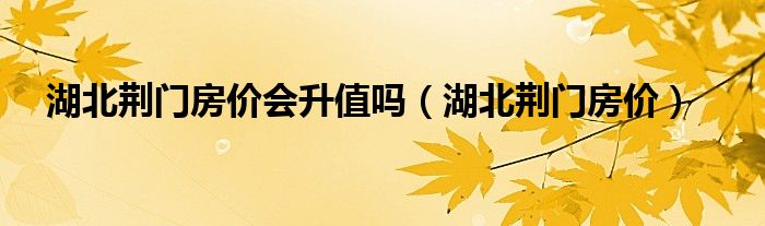 湖北荆门房价会升值吗（湖北荆门房价）