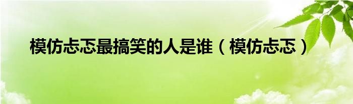 模仿忐忑最搞笑的人是谁（模仿忐忑）