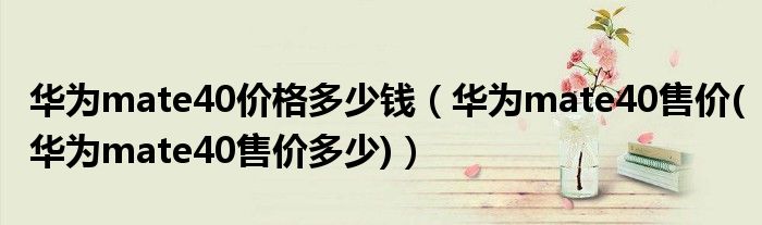 华为mate40价格多少钱（华为mate40售价(华为mate40售价多少)）