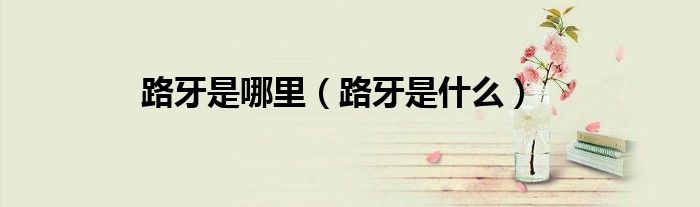 路牙是哪里（路牙是什么）