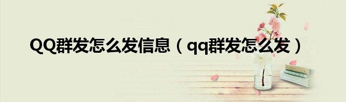 QQ群发怎么发信息（qq群发怎么发）
