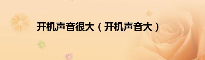 开机声音很大（开机声音大）