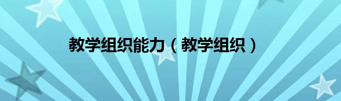 教学组织能力（教学组织）